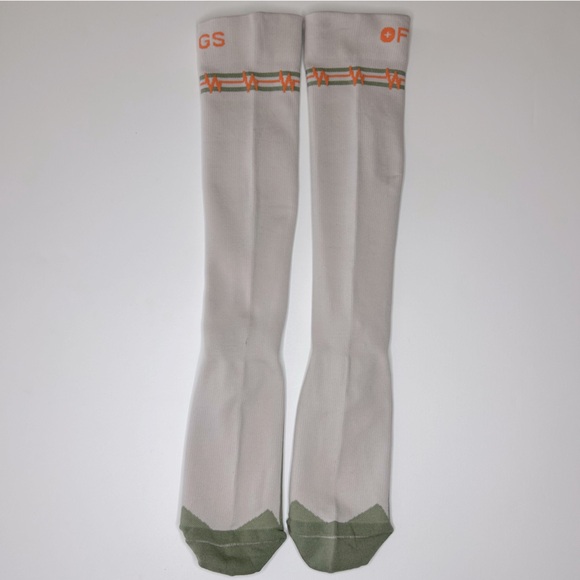 FIGS New NOTHINGS IM-PULSE-ABLE Compression Socks Large Creme Green Neon Orange - Picture 3 of 4